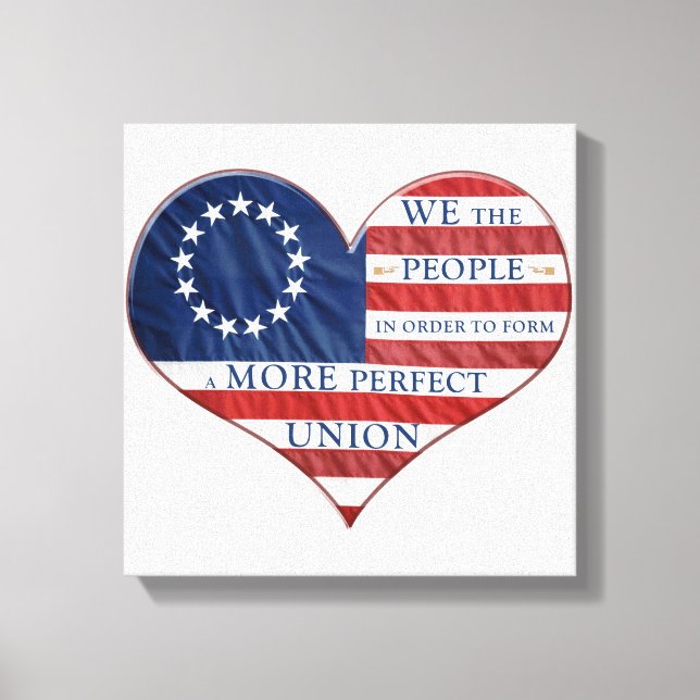 Toile Nous Le Peuple Le Coeur Du Drapeau Américain (Recto)
