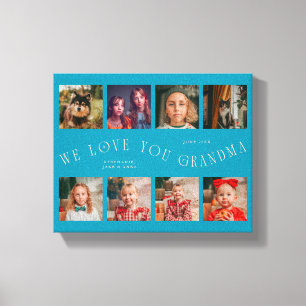 Toile Nous vous aimons grand-mère   8 Grille de photos a