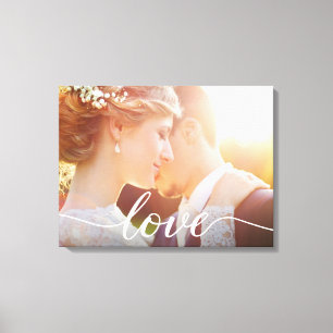 Toile Nouveau mariés Mariage Custom Photo Love script