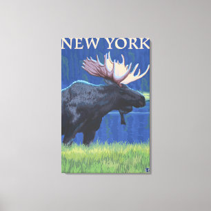 Toile Nouveau YorkMoose dans le clair de lune