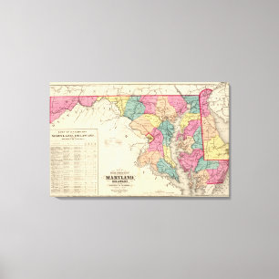 Toile Nouvelle carte de chemin de fer des états du