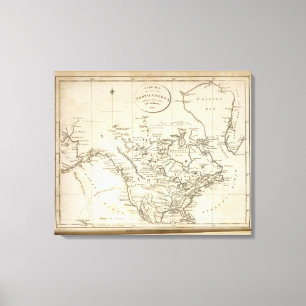 Toile Nouvelle carte de l'Amérique du Nord