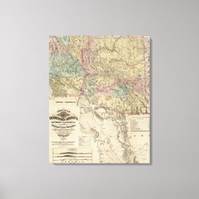 Toile Nouvelle carte du territoire de l'Arizona (Recto)
