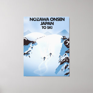 Toile Nozawa Onsen Japon imprimé ski.