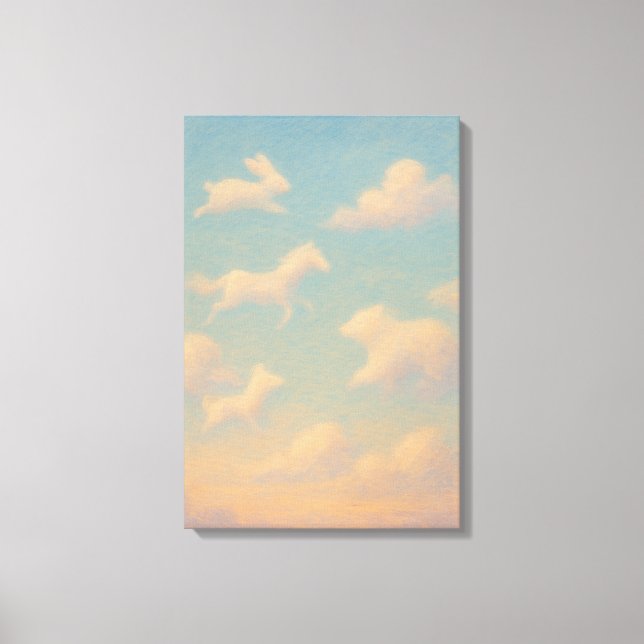 Toile Nuages animaliers de rêve Pastel (Recto)
