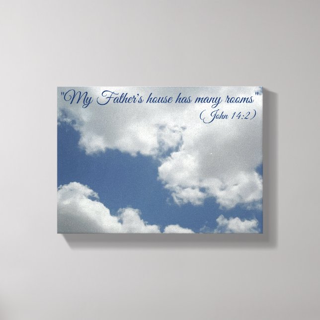 Toile Nuages Blancs Ciel Belle Bible Verse (Recto)