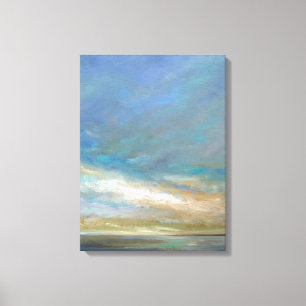 Toile Nuages côtiers avec l'océan