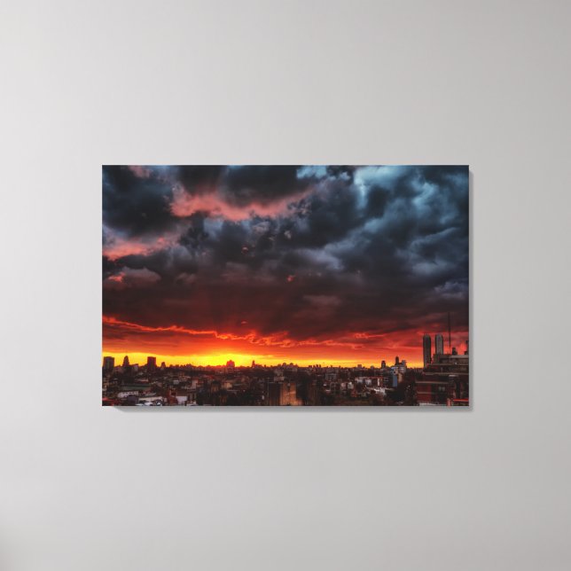Toile Nuages, Coucher De Soleil Et Rouge (Recto)