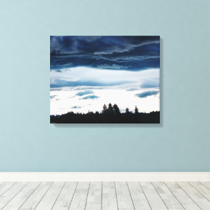 Toile Nuages de barbe à papa bleue : Nouvelle-Zélande