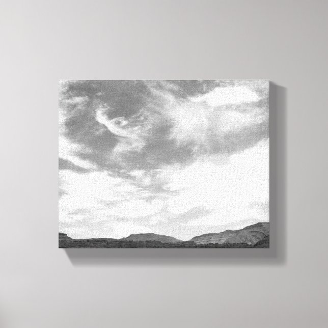 Toile Nuages noirs et blancs au-dessus du désert de l'Ut (Recto)