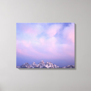 Toile Nuages roses sur la chaîne de Teton
