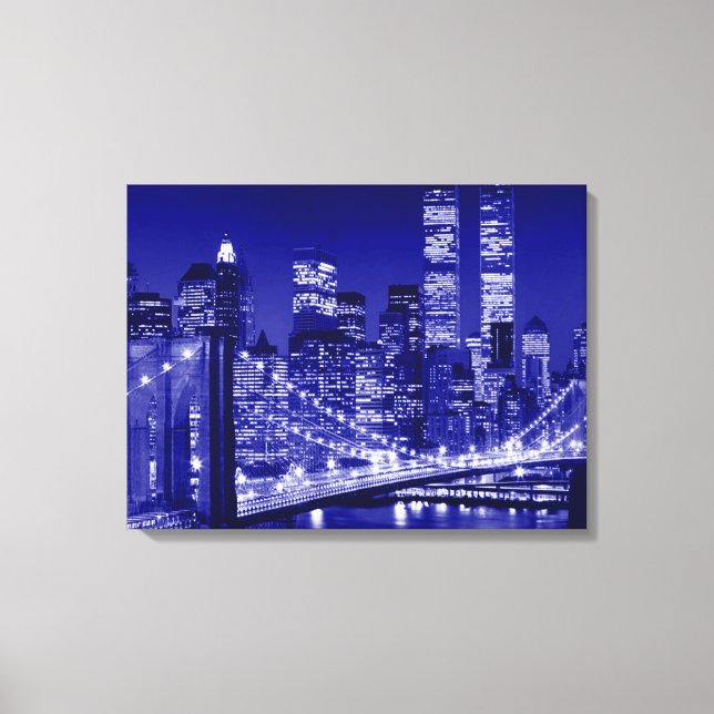 Toile Nuit Bleue New York City Pop Art (Recto)