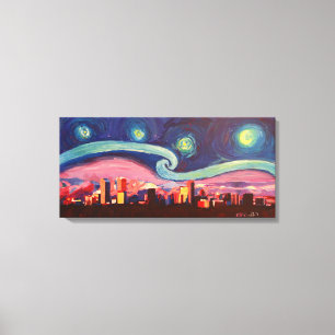 Toile Nuit étoilée à Denver Colorado Skyline