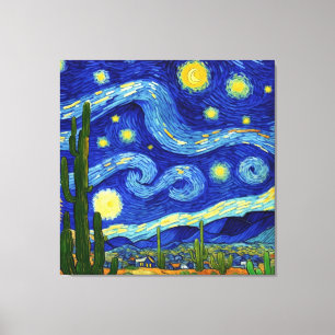 Toile Nuit étoilée dans le désert Van Gogh Style