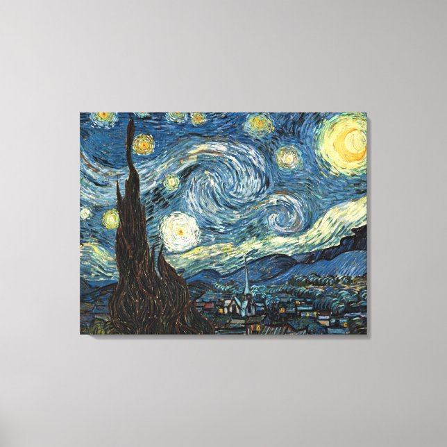 Toile Nuit étoilée par Vincent van Gogh. L'art célèbre (Recto)