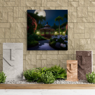 Toile Nuit Lune Dans Le Gazebo