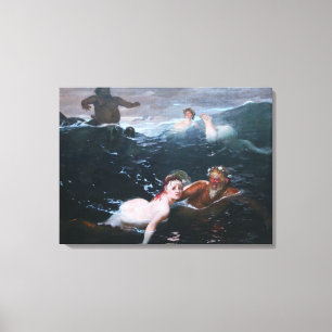Toile Nymphes et Satyres Jouer dans les vagues
