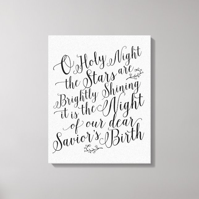 Toile O Holy Night | Panneau Lettré Noël (Recto)