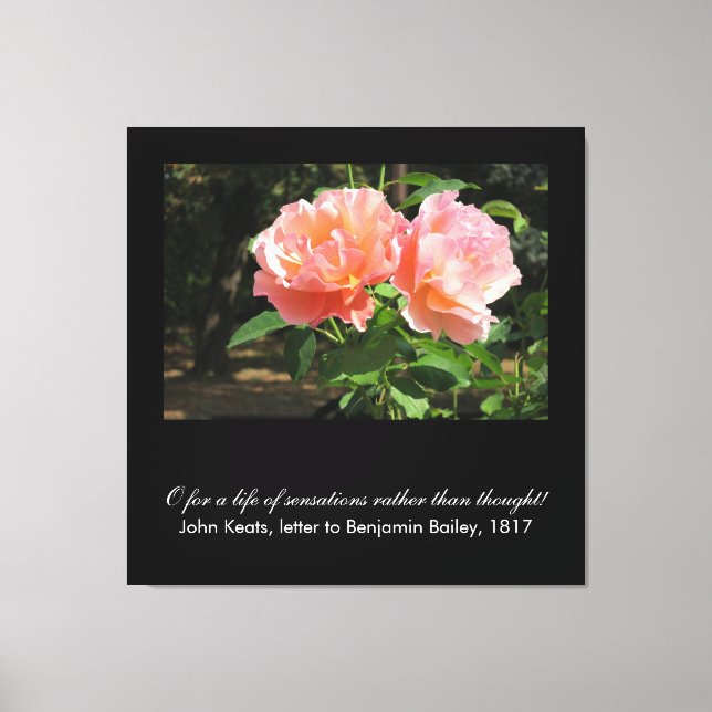 Toile O pour une vie de sensations. . . (John Keats) (Recto)