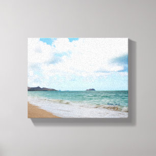 Toile Oahu Hawaii Ocean Waves & Beach