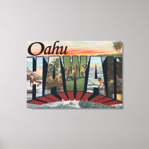 Toile Oahu, lettre ScenesOahu, HI de HawaiiLarge