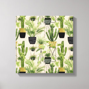 Toile Oasis intérieure   Motif de ligne Plante