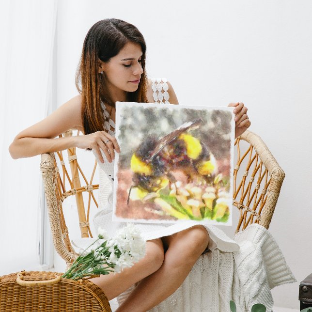 Toile Occupé Occupé Fréquenté Miel Abeille aquarelle pei (Créateur téléchargé)