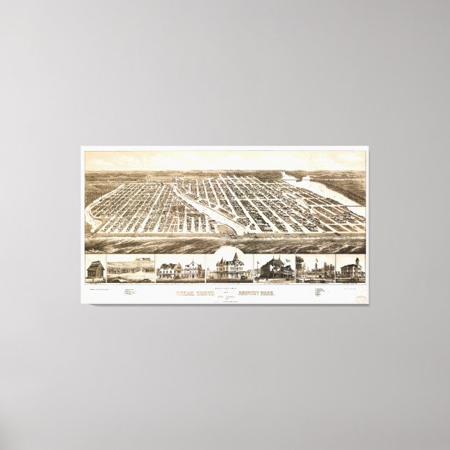 Toile Ocean Grove & Asbury Park, New Jersey (1881) (Recto)