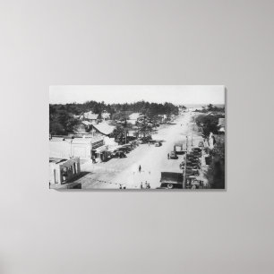 Toile Ocean Park, WA - Vue sur la plage, Vieilles voitur