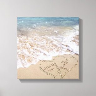 Toile océan turquoise coeur de plage tropicale