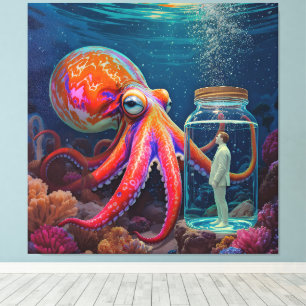 Toile "Ocean's Silent Captive" - Portrait de pieuvre