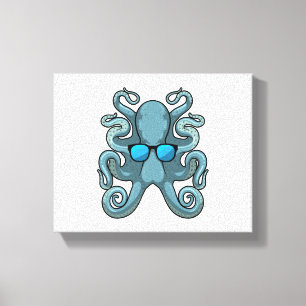 Toile Octopus avec lunettes de soleil