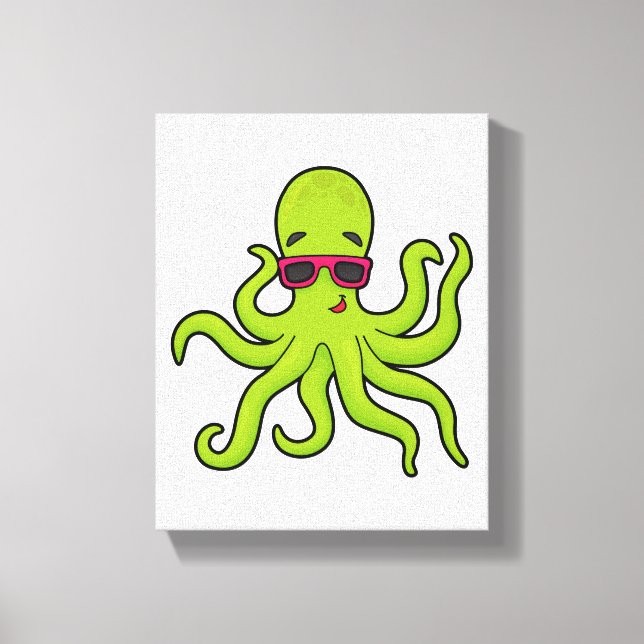 Toile Octopus avec lunettes de soleil (Recto)