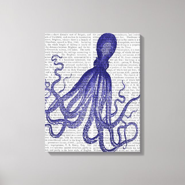 Toile Octopus bleu (Recto)