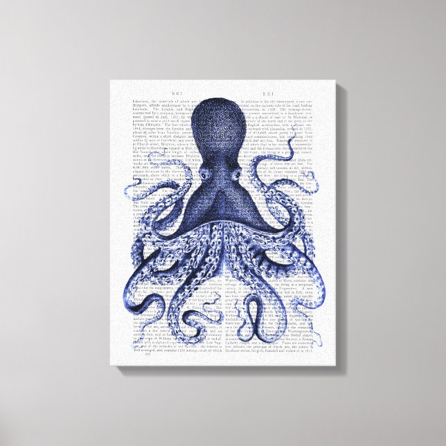 Toile Octopus bleu (Recto)