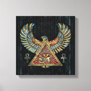 Toile OEil d'Horus - Pierre de Wadjet et or