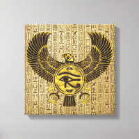 OEil égyptien de Horus - Wadjet or et bois