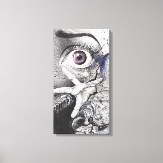 Toile Oeil poisson et main Dream L'art du dessin surréal (Recto)
