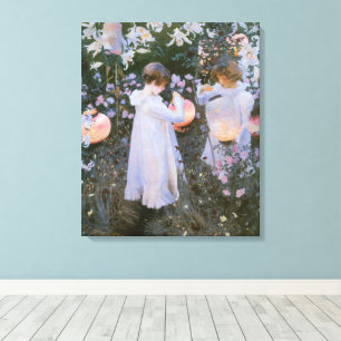 Toile Œillet, Lys, Lys, Rose de John Singer Sargent