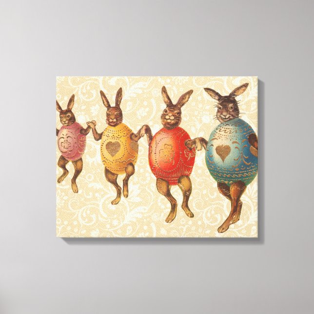 Toile Oeufs dansants lapins de Pâques (Recto)