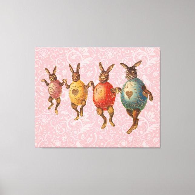 Toile Oeufs dansants lapins de Pâques (Recto)