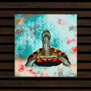 Toile Oeuvre Abstraite de tortue