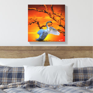 Toile OEuvre créative sur le mur du cygne