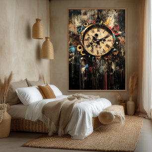 Toile Œuvre d'art expressionniste contemporain du temps 