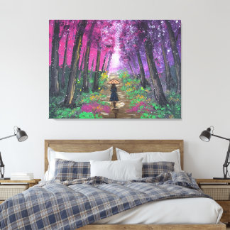 Toile Œuvre d'art faite à la main - promenade solitaire