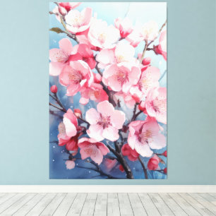 Toile Œuvre d'art florale 001 sakura
