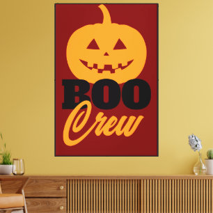 Toile Œuvre d'art murale citrouille de l'équipage BOO av