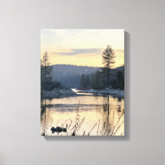 Toile Œuvre d'art murale de coucher de soleil au bord du