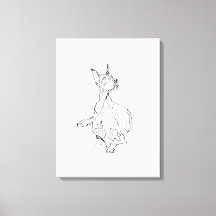 Œuvre d'art murale Doberman – Dessin au trait mini