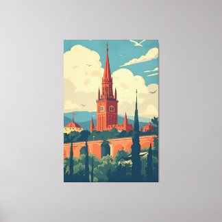 Toile Œuvre d'art murale vintage
